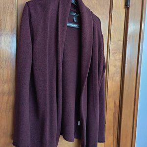 21 Men Cozy Heather Merlot Cabernet Burgundy Shawl Cardigan - Large / Men